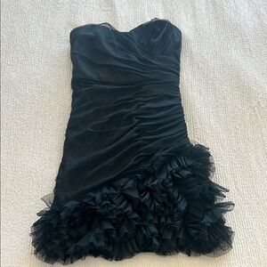 Max & Cleo Adrianna Strapless Mesh Ruffled Cocktail Dress